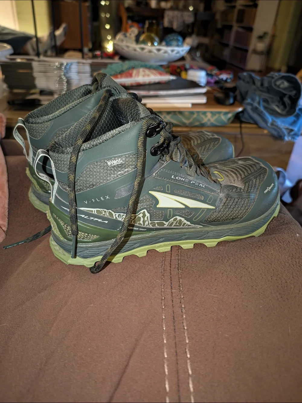 Altra Men's Trail Boots in Forest Green with Lime Accents